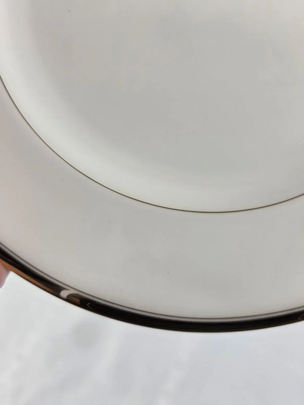 ONE Mikasa Academy Bone China Salad Plate White with Black & Gold Band NEW